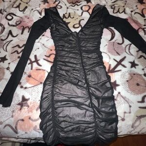 Mesh ruched dress